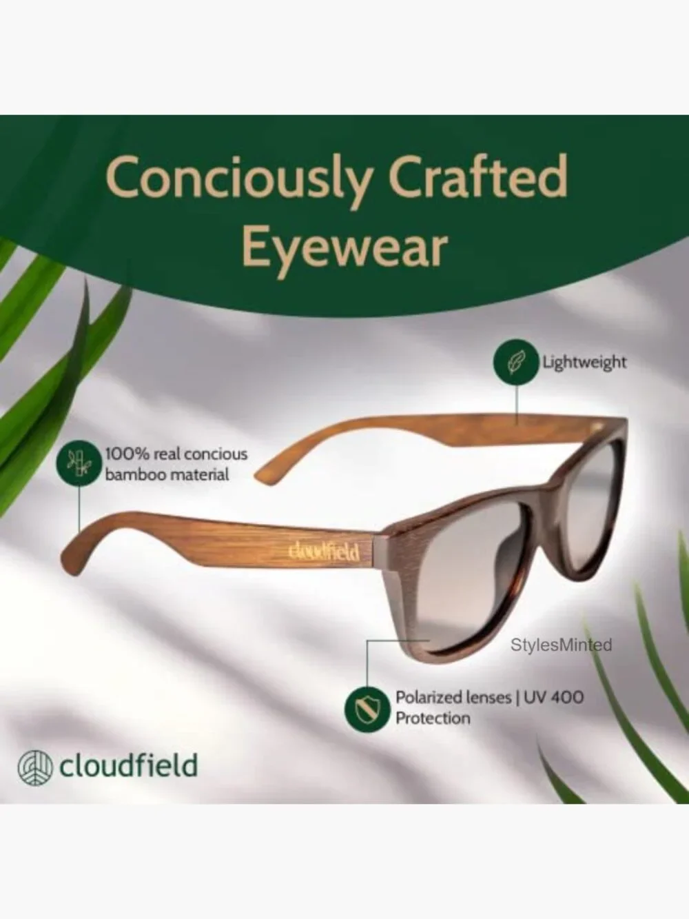 Wood Frame Polarized Sunglasses Unisex 9-Layer UV Protection